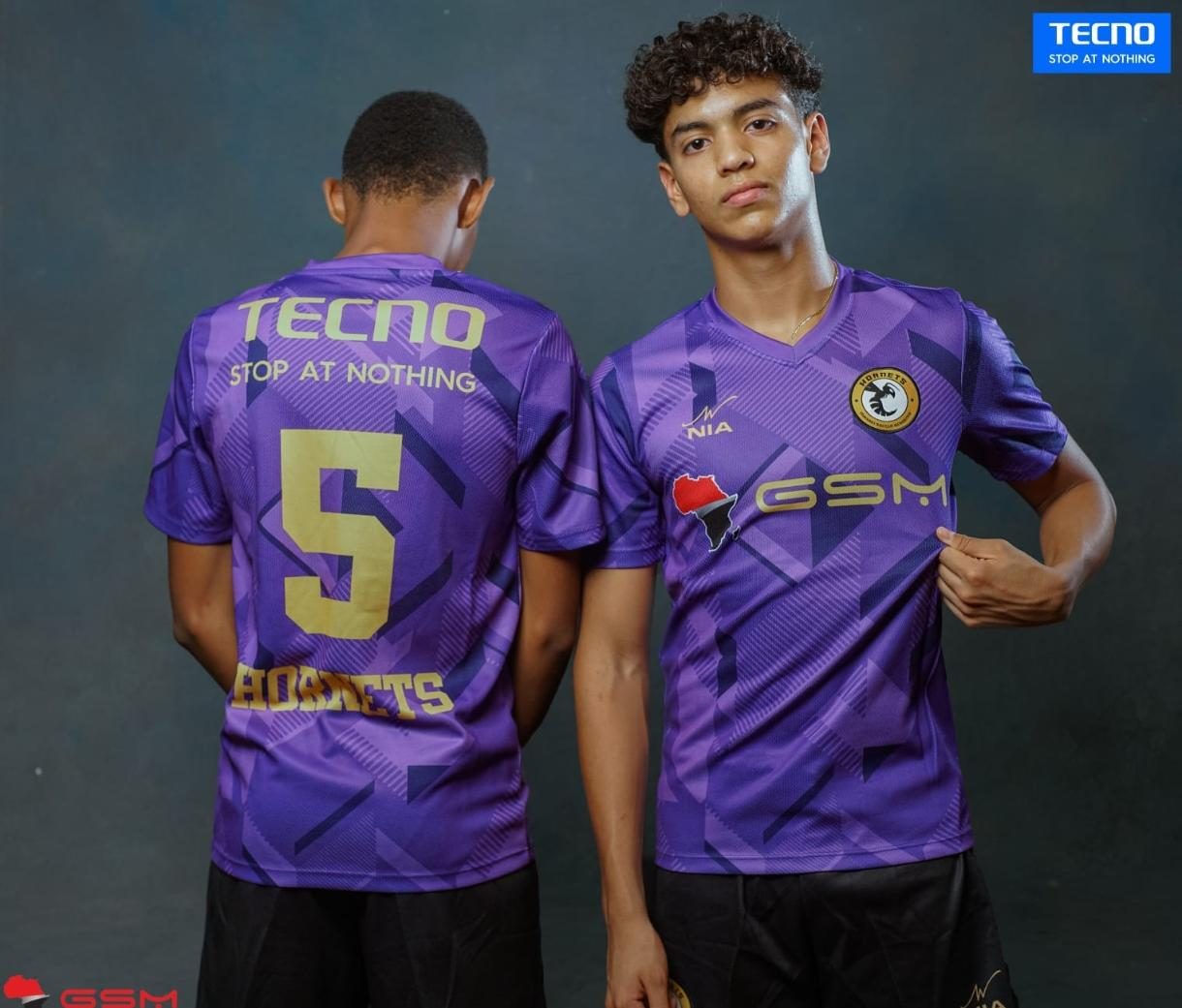 Hornets Soccer Academy players in custom NIA kits