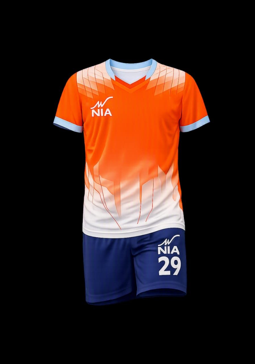Orange fade custom jersey and shorts set