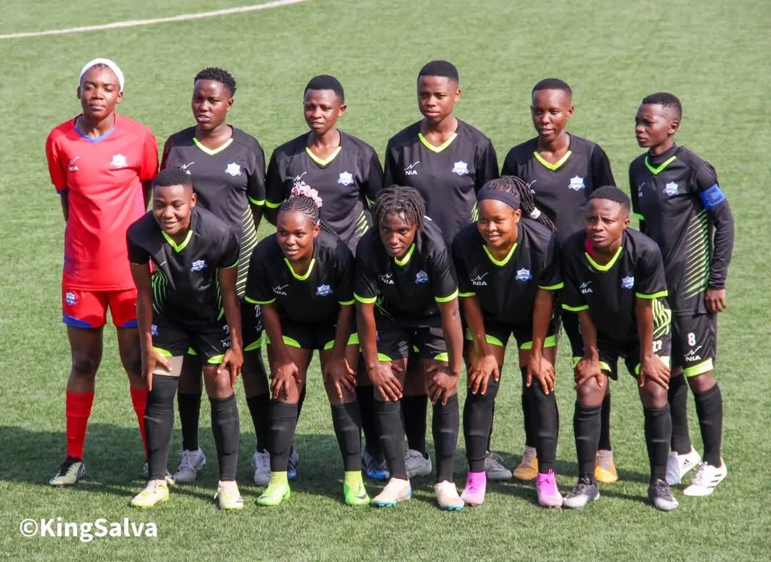 Ceasiaa Queens FC squad line-up in custom NIA kits