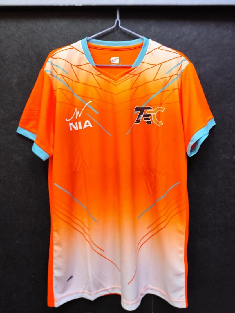 TRC Tanga Sports Club jersey, blue and volt colourway