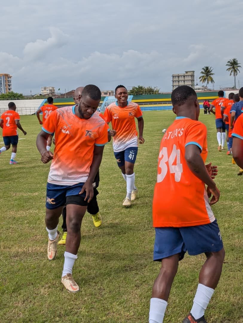 TRC Tanga Sports Club jersey, orange and white colourway